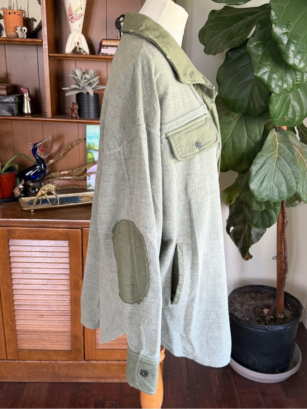 Free People Jaded Green Ruby Shacket Shirt Jacket S NWT - Picture 7 of 15